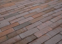 Мюнхен флэш, серая ригельная тротуарная плитка/брусчатка клинкерная 250*80*52 мм, пятый элемент