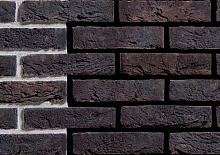 Obsidiaan WF 209\101х24х50 мм, Угловая Плитка ручной формовки под кирпич для Фасада и Интерьера, Engels baksteen