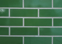 Глазурованная клинкерная фасадная плитка облицовочная под кирпич ABC Gruen 360 зеленая, 240*52*10 мм